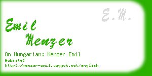 emil menzer business card